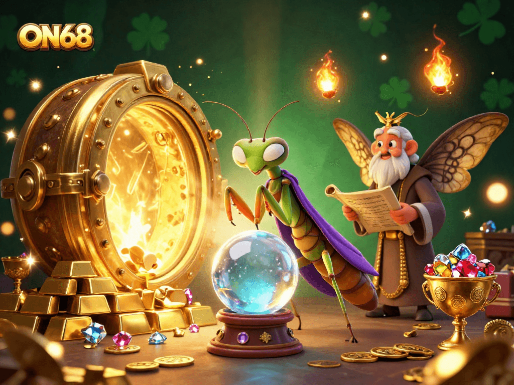 Experience fortune-telling and treasures at ON68 with mystical characters and a thriving casino atmosphere.
