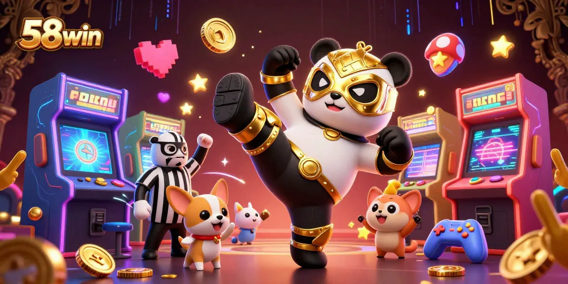 Experience thrilling gameplay at 58win, featuring animated characters in a vibrant casino environment.