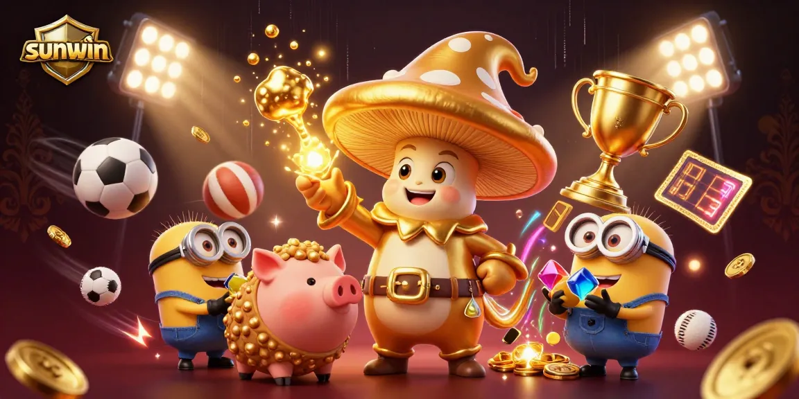 Experience thrilling moments with sunwin's magical betting scene featuring a golden wizard and treasures.