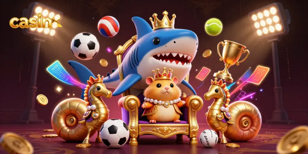 Experience the excitement of a casino with a fierce hamster king and dynamic gaming elements.