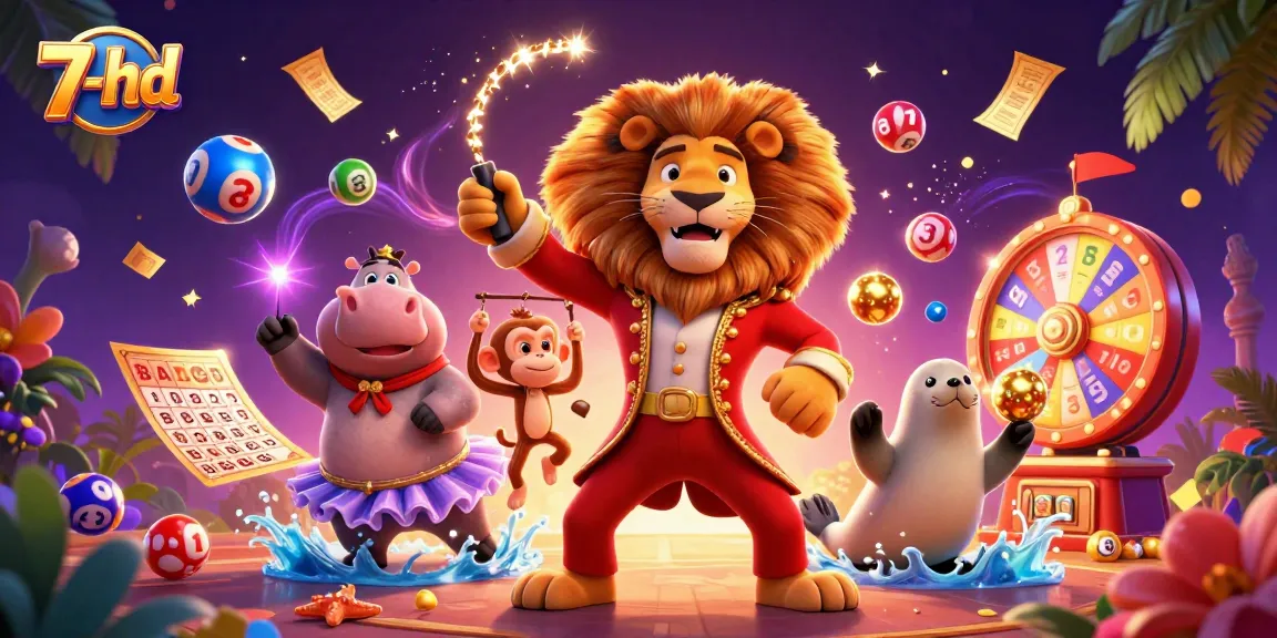 Engage with 7-hd's vibrant casino-themed illustration featuring dynamic lottery elements.