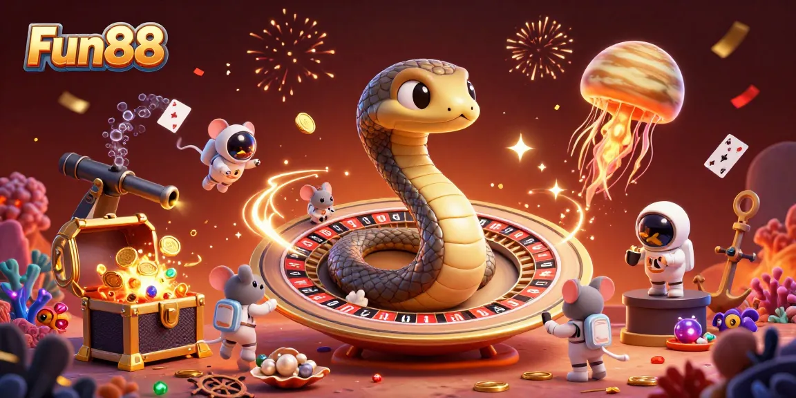 Experience the thrill of betting at Fun88 with a cosmic roulette and vibrant gaming elements.