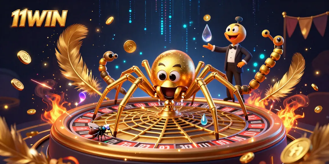 Engage in thrilling bets with 11WIN in a vibrant 3D casino scene featuring iconic characters.