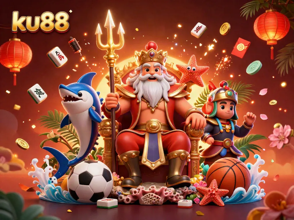 Engage with ku88's vibrant casino scene, featuring Neptune and dynamic sports betting elements.