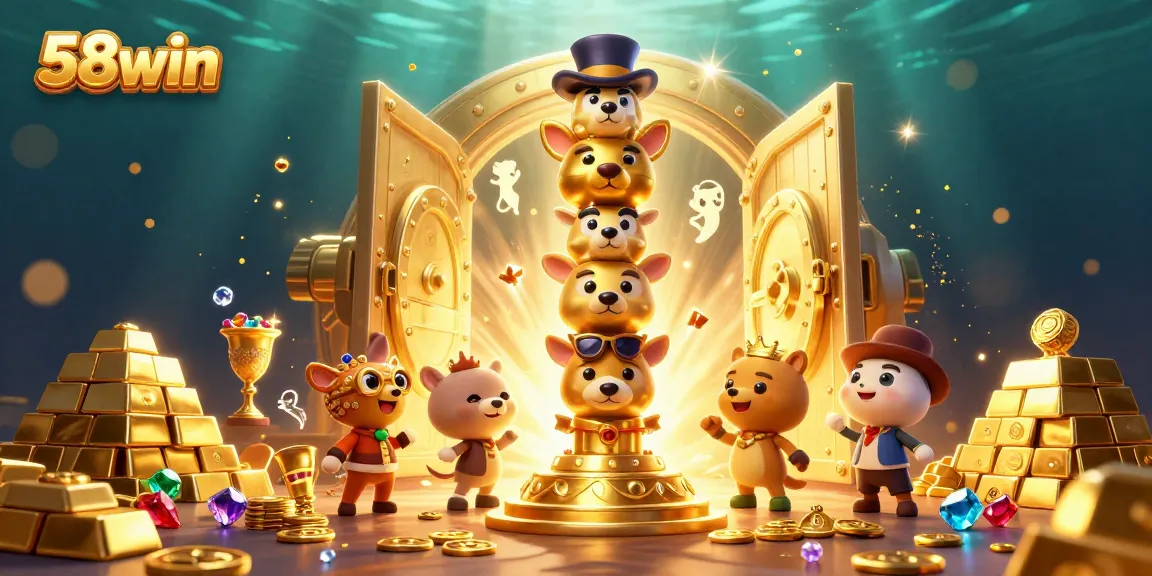 Experience thrilling gameplay at 58win with captivating totem characters amidst treasures.