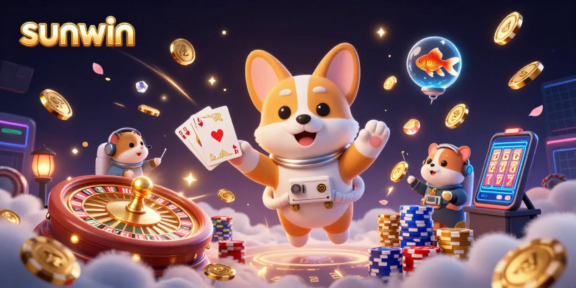 Watch the sunwin astronaut corgi navigate a zero-gravity casino filled with dynamic games and coins!