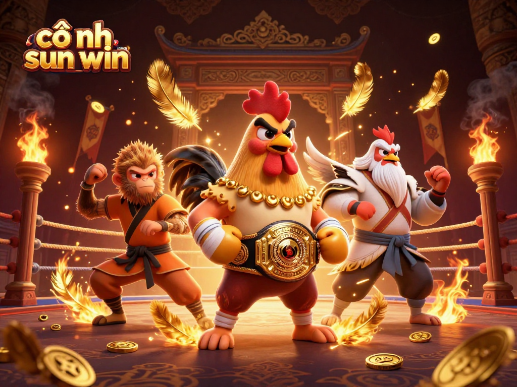 Engage with the cổng sun win experience in a dynamic 3D illustration of casino excitement and action.