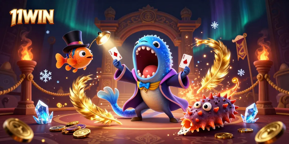 Experience thrilling card tricks by the bioluminescent gulper eel at 11WIN Casino.