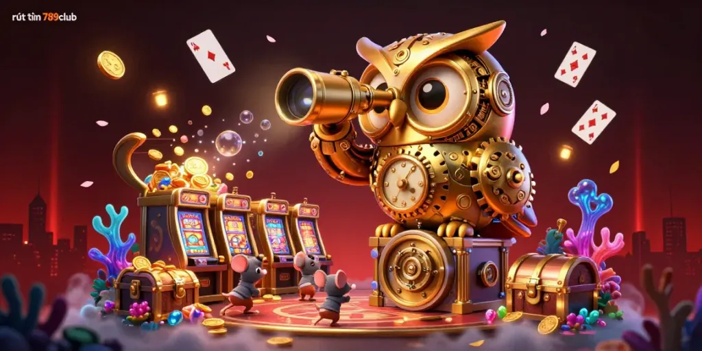 Experience quick cashouts with rút tiền 789club in a vibrant 3D casino illustration.