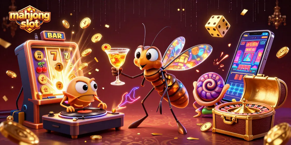 Experience the excitement of mahjong slot with a lively 3D digital illustration showcasing vibrant gameplay elements.
