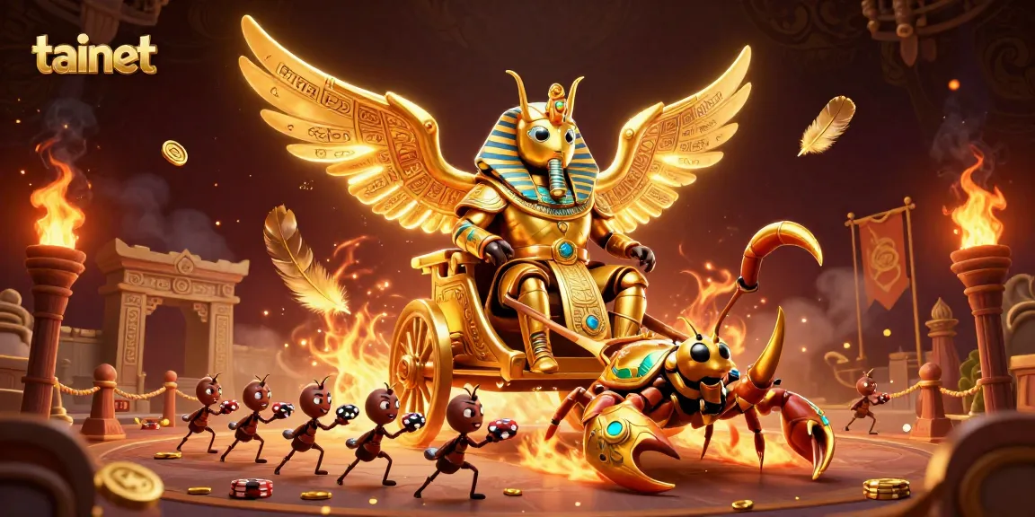 Join the thrilling action at tainet with a captivating scene of majestic gambling characters and treasures.