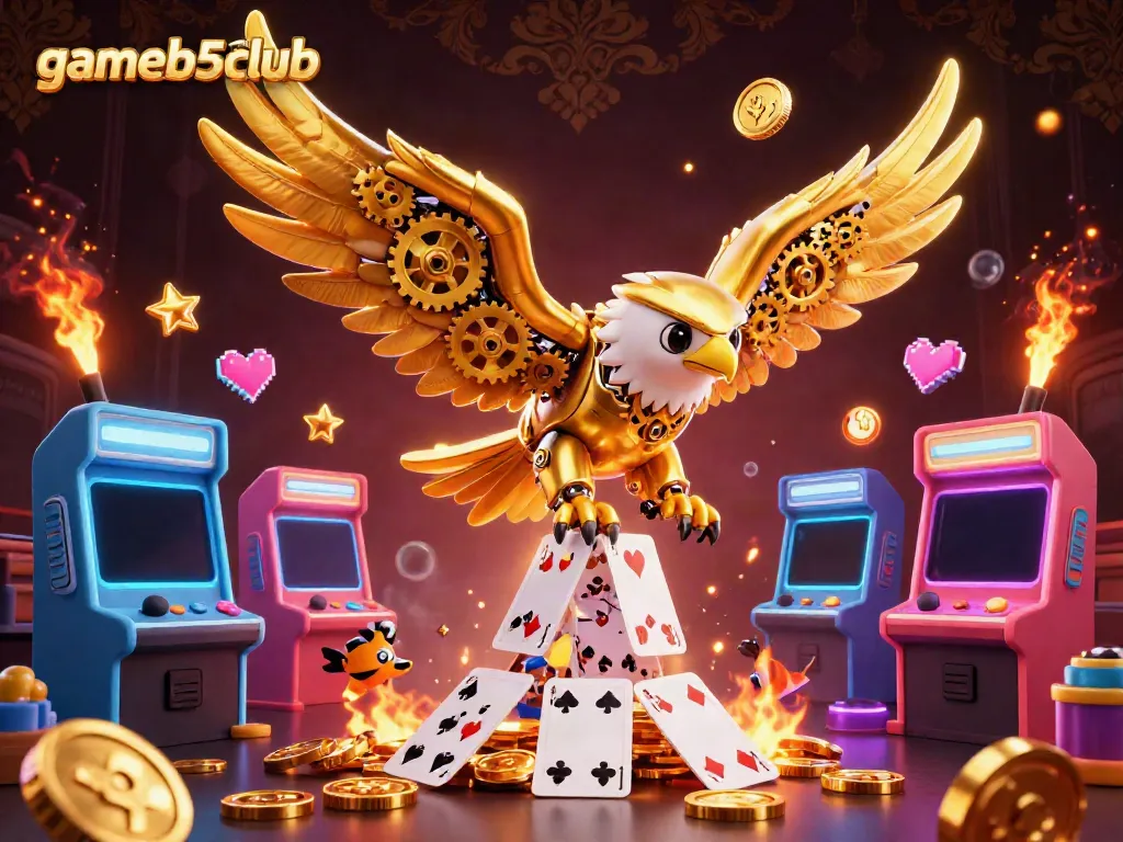 Explore exciting gaming adventures at gameb52club with vibrant casino-themed illustrations.