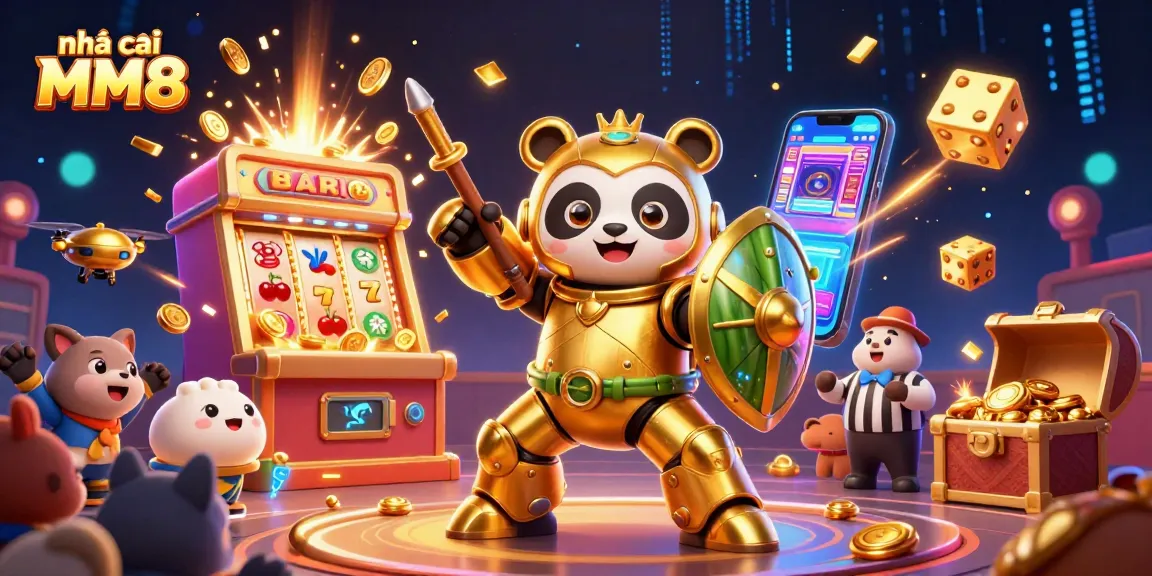 Win big with nhà cái MM88 as the panda pilot maneuvers through a dazzling casino scene.