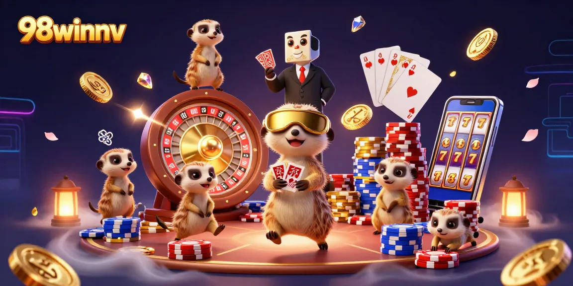 Experience the excitement of 98winnv with engaging meerkat-themed casino games and vibrant visuals.