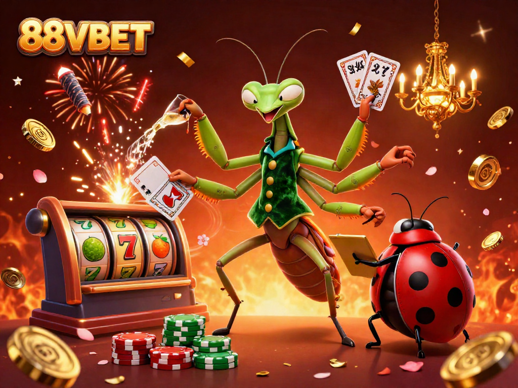 Experience the excitement of 88VBET with vibrant casino elements and engaging characters.
