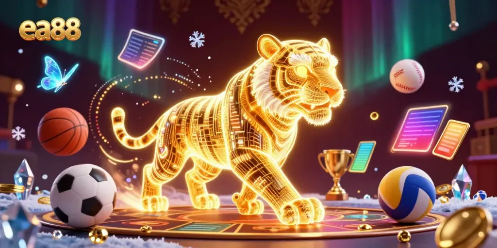 Experience thrilling sports betting at ea88 with radiant digital elements in a dynamic casino landscape.