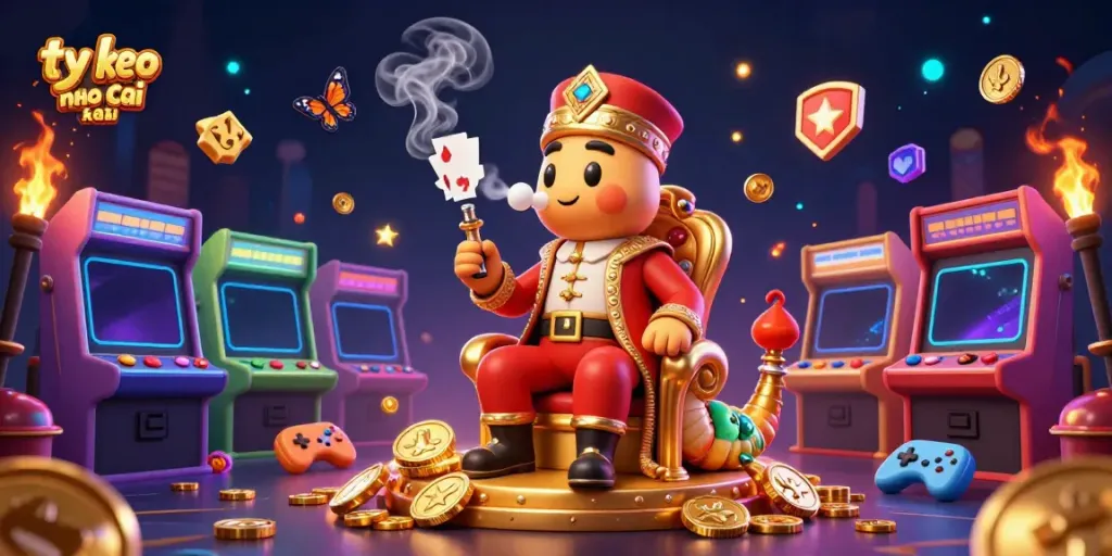 Bet on the ty le keo nha cai with vibrant 3D casino scenes featuring poker symbols and gold coins