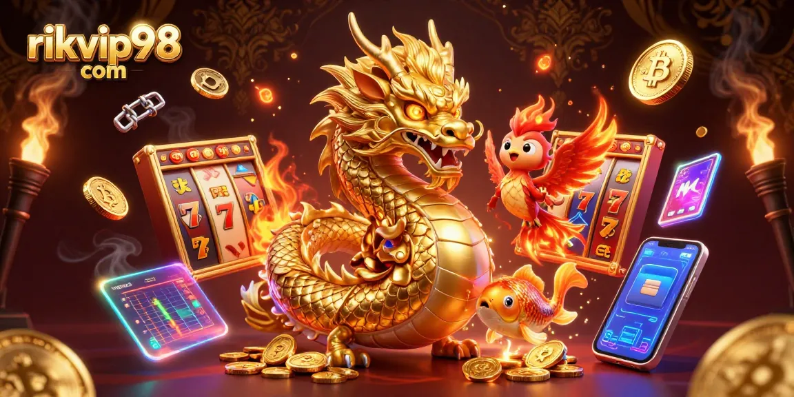 Experience slots and jackpots at rikvip98 com with vibrant visuals of dynamic gaming characters.