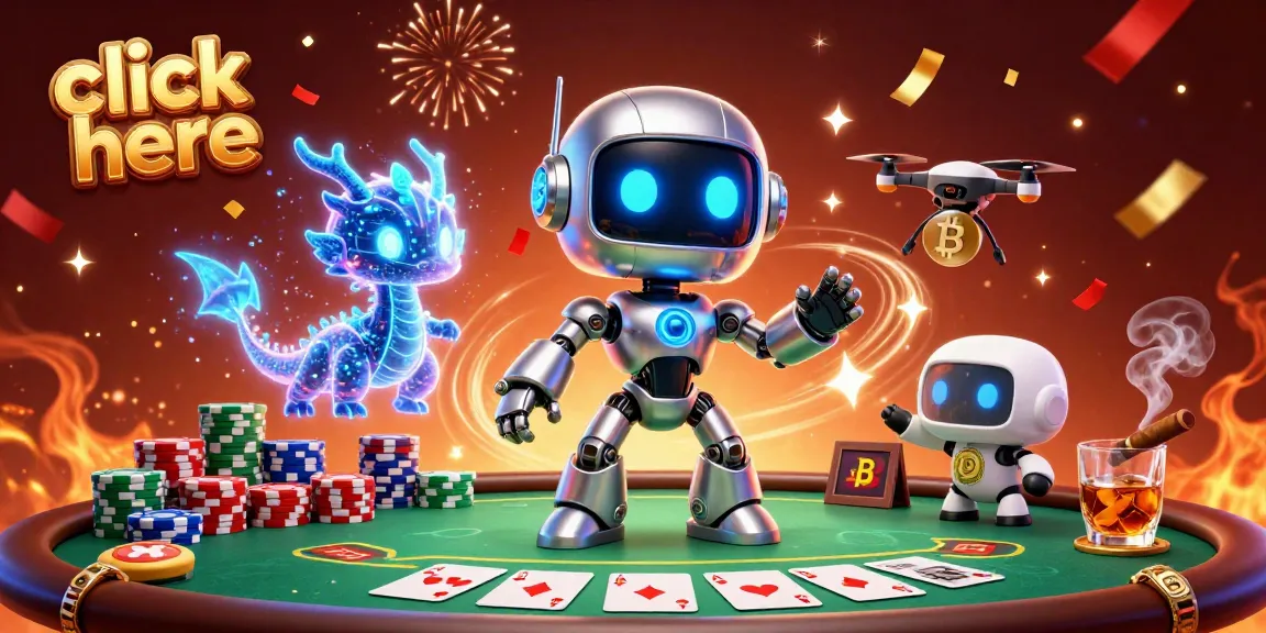 Click here to enjoy vibrant casino gaming with a futuristic robot and bitcoin-themed elements.