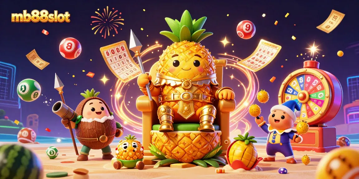 Experience exciting casino action with mb88slot's colorful illustration featuring vibrant characters and games.