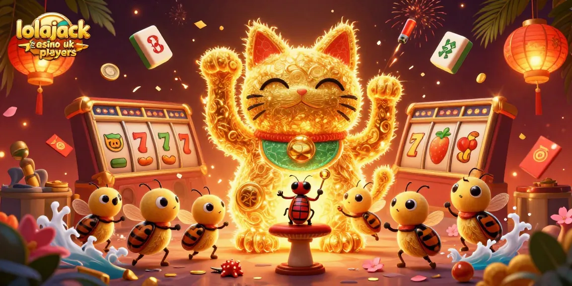 Experience the excitement of lolajack casino uk players with vibrant 3D gaming elements and a lucky cat design.