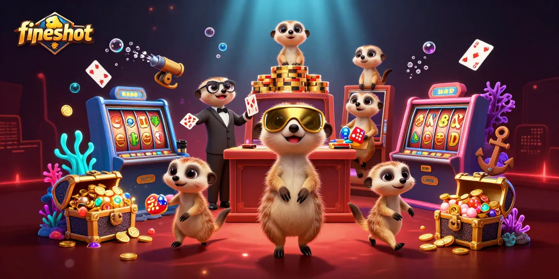 Experience thrilling action at fiveshot's dynamic casino scene with colorful chips and games.