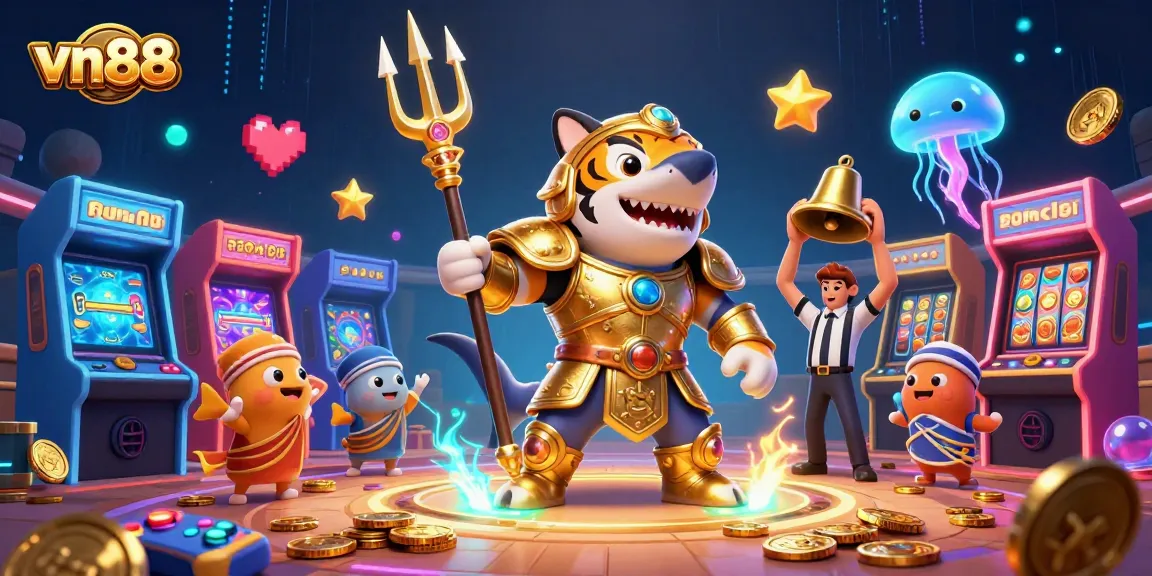 Engage in thrilling game action with vn 88 amidst vibrant casino elements and characters